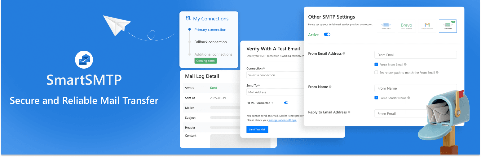 SmartSMTP plugin connection settings